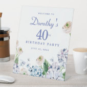 Signe De Table Hydrangea Rose 40e anniversaire Affiche de bienven (In SItu)