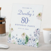 Signe De Table Hydrangea Rose 80e anniversaire Affiche de bienven (In SItu)