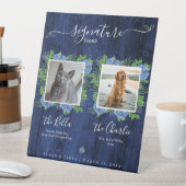 Signe De Table Hydrangeas Wood Mariage Photo Animaux de compagnie (In SItu)