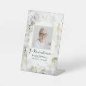 Signe De Table Hydrangée blanche Aquarelle Célébration de la vie (Recto)