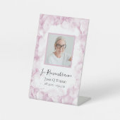 Signe De Table Hydrangée rose Aquarelle Célébration de la vie (Recto)