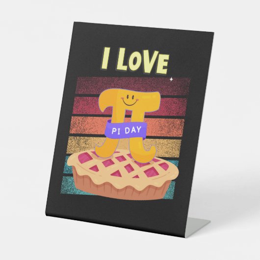 Signe De Table I love PI Day Math Science Geek Pi Loves (Recto)