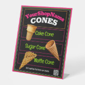 Signe De Table Ice Cream Shop Cone Description Menu (Recto)