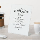 Signe De Table Iced Coffee Bar Drink Pedestal Sign (In SItu)