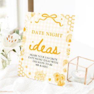 Signe De Table Idées de soirée en amoureux abeille miel gingham j