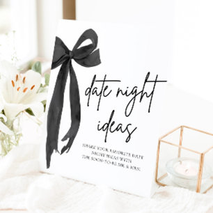 Signe De Table Idées de soirée romantique avec un nœud noir moder