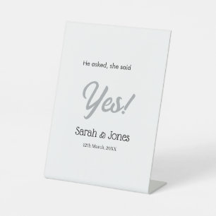 Signe De Table Il a demandé elle a dit oui engagement simple arge