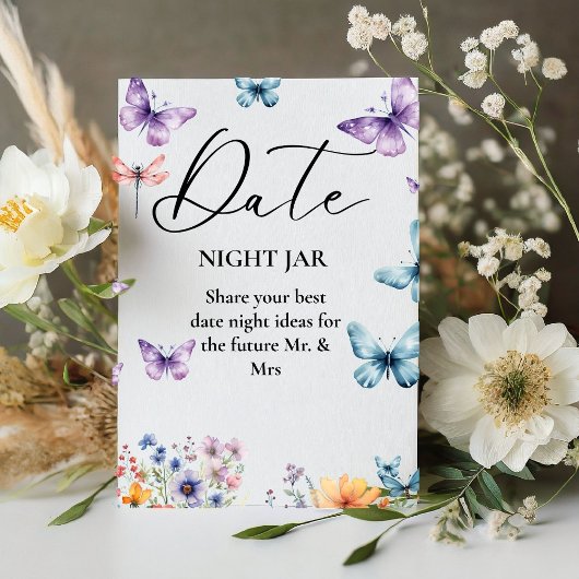 Signe De Table Il donne à ses papillons Fête des mariées Date Sig