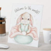 Signe De Table Illustration adorable d'animal de bébé Salutation (In SItu)