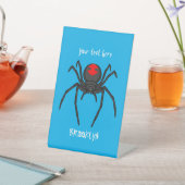 Signe De Table Illustration d'araignée noire effrayante (In SItu)