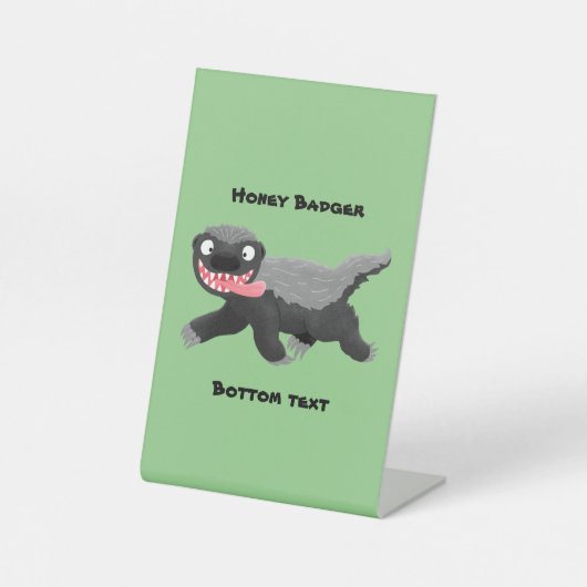 Signe De Table Illustration de blaireau au miel affamé (Recto)