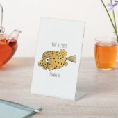Signe De Table Illustration de boxfish jaune (In SItu)