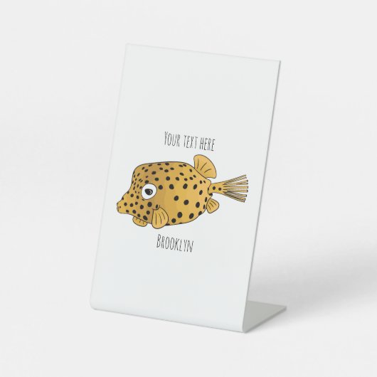 Signe De Table Illustration de boxfish jaune (Recto)
