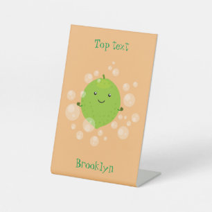 Signe De Table Illustration de bulles de chaux vert mou