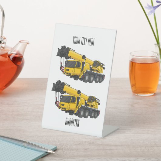 Signe De Table Illustration de camion de grue (In SItu)