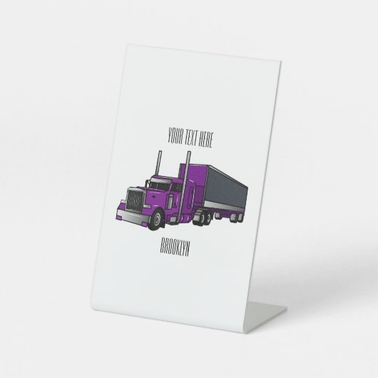 Signe De Table Illustration de camion semi-remorque (Recto)