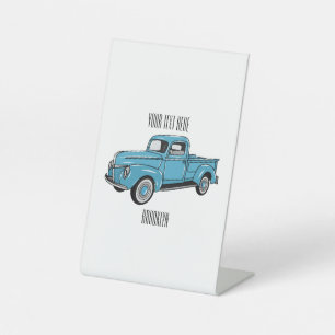 Signe De Table Illustration de camionnette classique de dessin an
