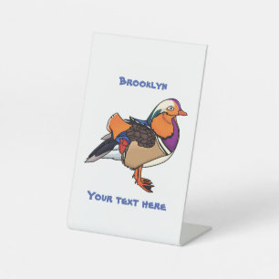 Signe De Table Illustration de canard mandarin coloré