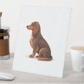 Signe De Table Illustration de chien rétro teckel à longs poils v (In SItu)