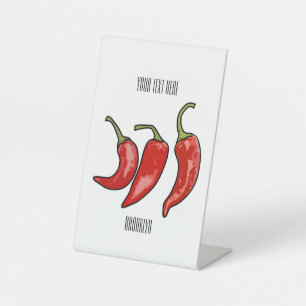 Signe De Table Illustration de chili