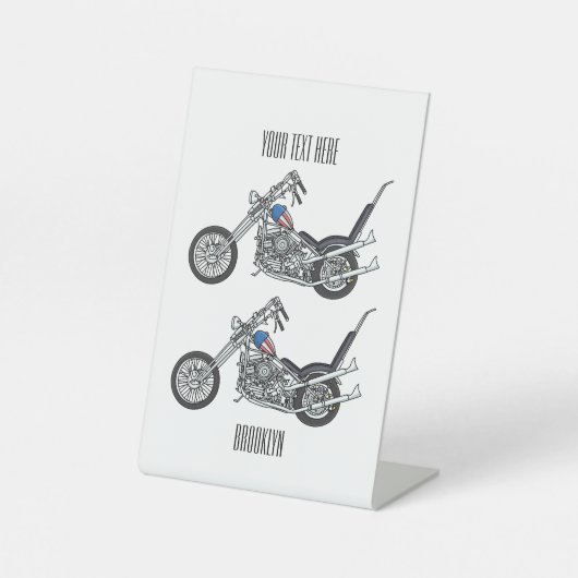Signe De Table Illustration de Chopper Motorcycle 1950 (Recto)