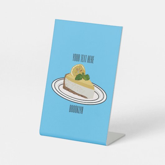 Signe De Table Illustration de citron cheesecake (Recto)