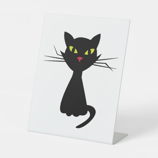 Signe De Table Illustration de clipart du chat noir (Recto)