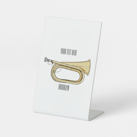Signe De Table Illustration de dessin animé Bugle (Recto)