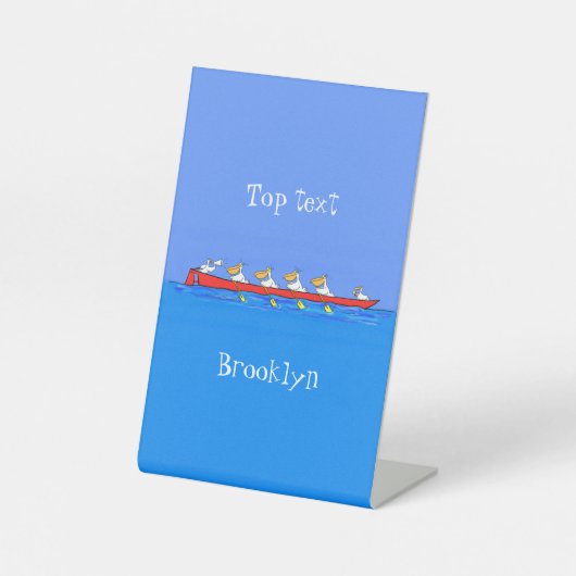 Signe De Table Illustration de dessin animé de pélicans drôles en (Recto)