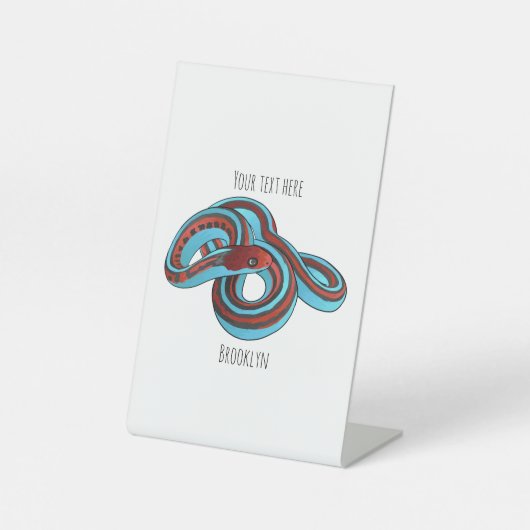 Signe De Table illustration de dessin animé de serpent à collier (Recto)