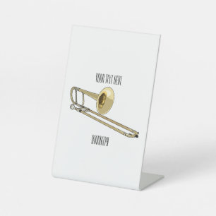 Signe De Table Illustration de dessin animé de Trombone