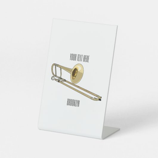 Signe De Table Illustration de dessin animé de Trombone (Recto)