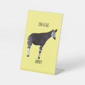 Signe De Table Illustration de dessin animé d'okapi (Recto)