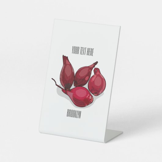 Signe De Table Illustration de dessin animé Shallot (Recto)