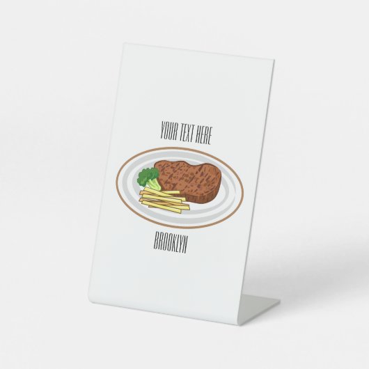 Signe De Table Illustration de dessin de steak (Recto)