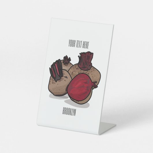 Signe De Table Illustration de dessin sur la betterave (Recto)