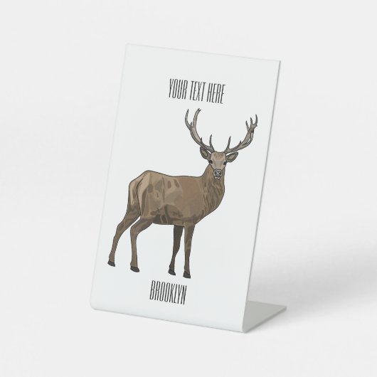 Signe De Table Illustration de dessin sur le cerf (Recto)