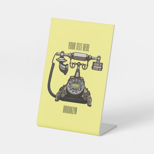 Signe De Table Illustration de dessin téléphonique (Recto)