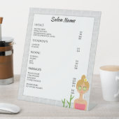 Signe De Table Illustration de femme blonde de spa - Menu de spa (In SItu)