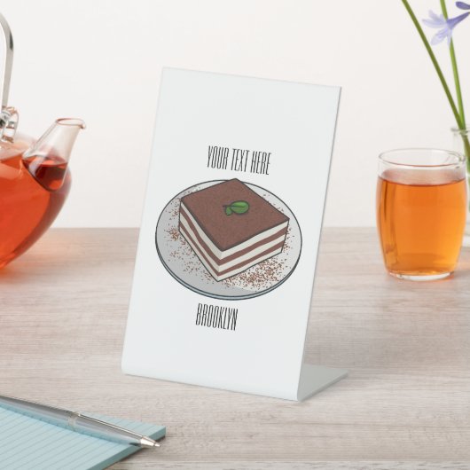 Signe De Table Illustration de gâteau de Tiramisu (In SItu)