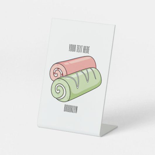 Signe De Table Illustration de gâteau suisse roll / roll (Recto)