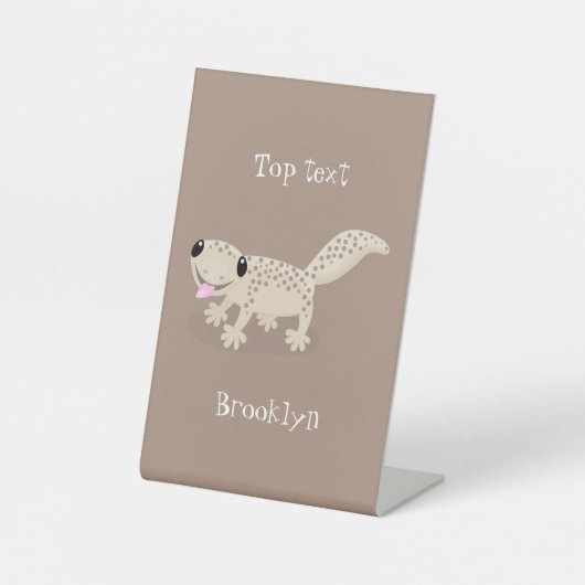 Signe De Table Illustration de gecko tan tan mignon (Recto)