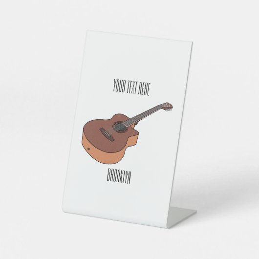 Signe De Table Illustration de guitare acoustique (Recto)