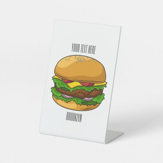 Signe De Table Illustration de Hamburger (Recto)