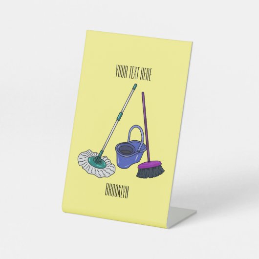 Signe De Table Illustration de la bande dessinée Broom & mop (Recto)