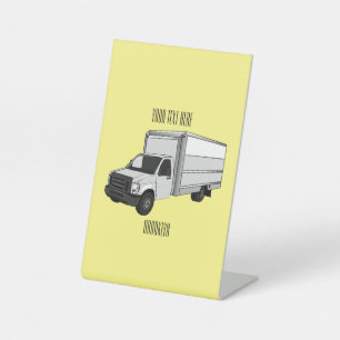 Signe De Table Illustration de la caricature du camion-boîte