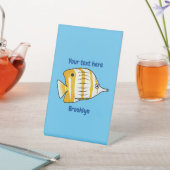 Signe De Table Illustration de la caricature du poisson papillon  (In SItu)