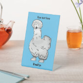 Signe De Table Illustration de la caricature du poulet Silkie (In SItu)
