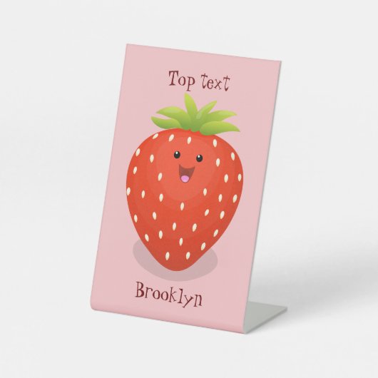 Signe De Table Illustration de la fraise Cute kawaii (Recto)