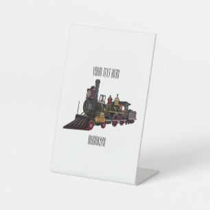 Signe De Table Illustration de la locomotive à vapeur